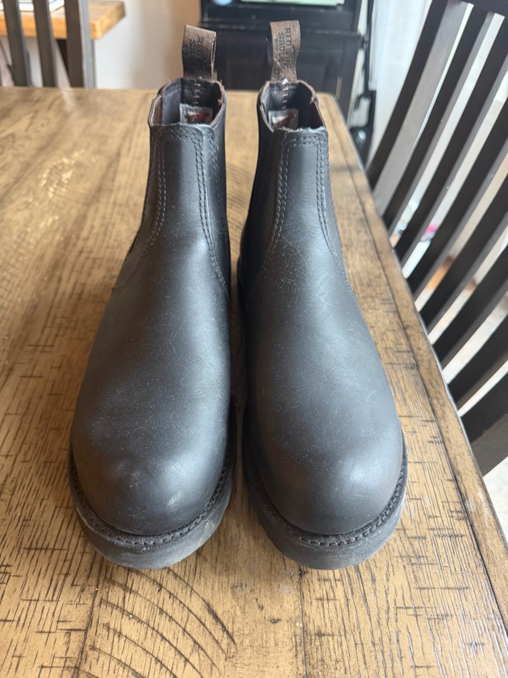Red Wing Shoes Black Chelsea Boots with Pull Tabs